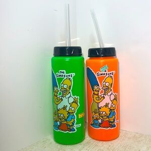 Vintage 1990's "Simpsons" Water Bottles (Set of 2) (NWT)